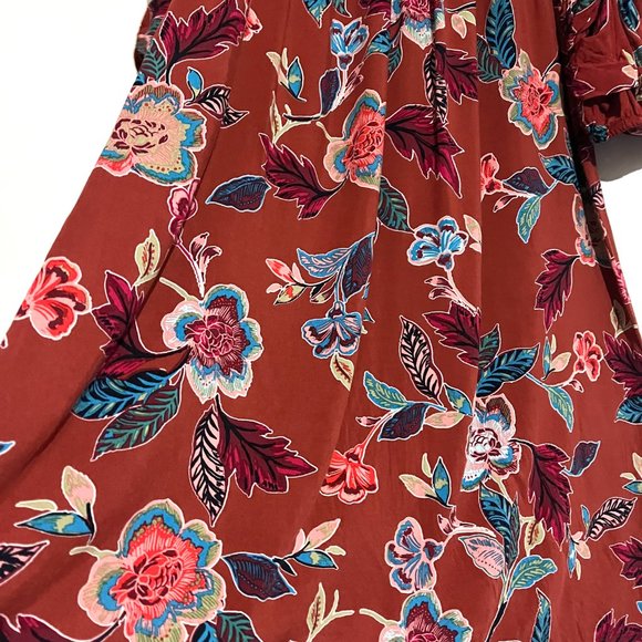 Ivy Street Tropical Floral Flowy Off-The-Shoulder Dress - Picture 8 of 13